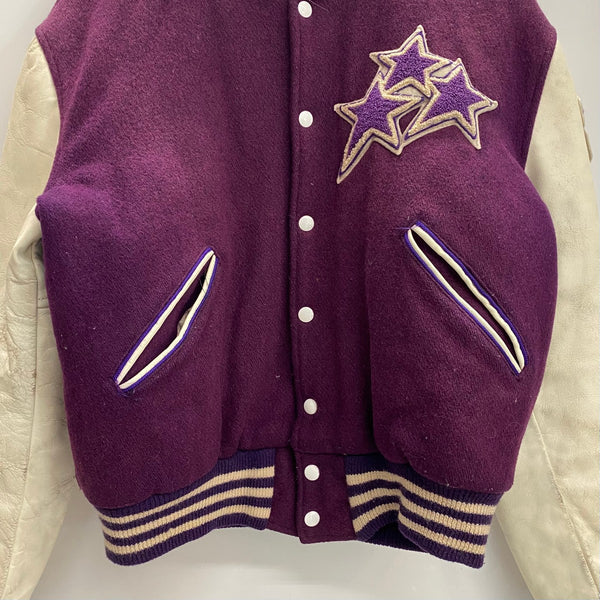 【曜日割引対象外】 ヴィンテージ vintage 80's CATCH BALL スタジアムジャケット スタジャン USA製 ジャケット パープル 42サイズ 201MT-4604 VB