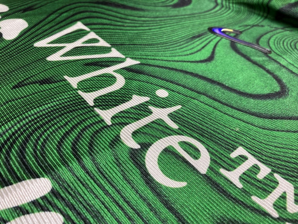 ナイキ NIKE × Off-White オフホワイト Allover Print Jersey ゲームシャツ ユニフォーム 緑 FQ0998-389 ロンT 総柄 グリーン 2XLサイズ 104MT-1622