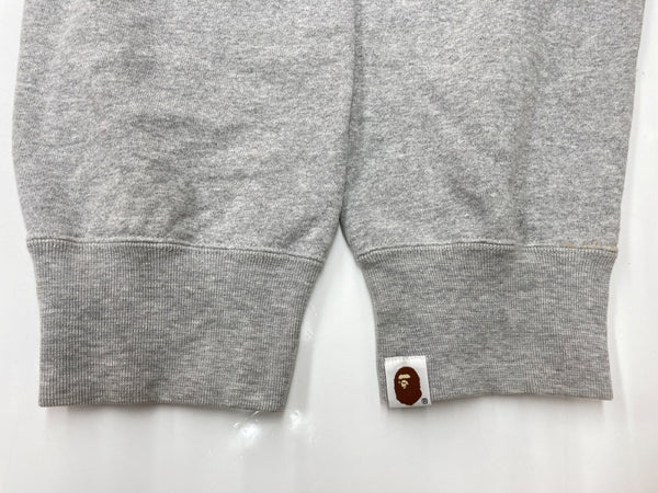 アベイシングエイプ A BATHING APE ベイプ BAPE 初期 90s トレーナー リバースウィーブ スワロフスキー ラインストーン クルーネック Y2K ロゴ 日本製 GRAY 灰色 スウェット プリント グレー XLサイズ 104MT-1821