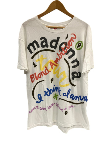 ヴィンテージ vintage 90's 90s Hanes Madonna Blond Ambition tour ©1990 マドンナ ツアーTee プリント 2L Tシャツ ホワイト LLサイズ 101MT-3411