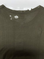 カミヤ KAMIYA PRINTED KNIT TEE プリント ニット Tシャツ ダメージ加工 半袖 セーター 緑 G12TS051 セーター プリント カーキ Mサイズ 104MT-2221