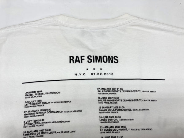 ラフシモンズ RAF SIMONS 18AW OUTER SPACE 半袖 カットソー クルーネック バックプリント スター 星 コットン MADE IN ITALY イタリア製 WHITE 白  182.125 19000-00010 Tシャツ ロゴ ホワイト Sサイズ 104MT-1814