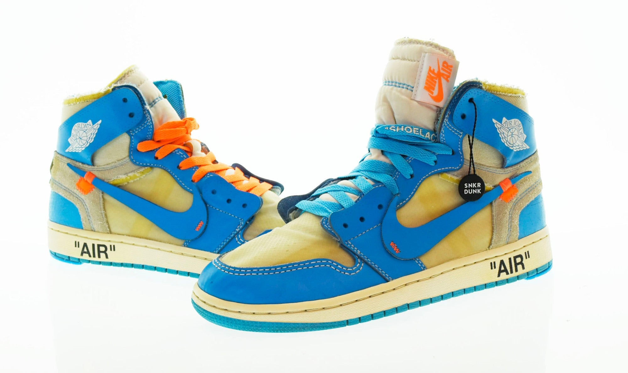 ナイキ NIKE AIR JORDAN 1 HIGHT UNC×OFF WHITE White Dark Powder Blue  エアジョーダン1×オフホワイト AQ0818-148 メンズ靴 スニーカー ブルー 27.5cm 103S-604