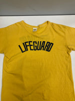 ラッセルアスレチック RUSSELL ATHLETIC 70's 70年代 金タグ後期 LIFEGUARD 染み込みプリント シングルステッチ VINTAGE ヴィンテージ MADE IN USA アメリカ製 Tシャツ イエロー Mサイズ 101MT-4648