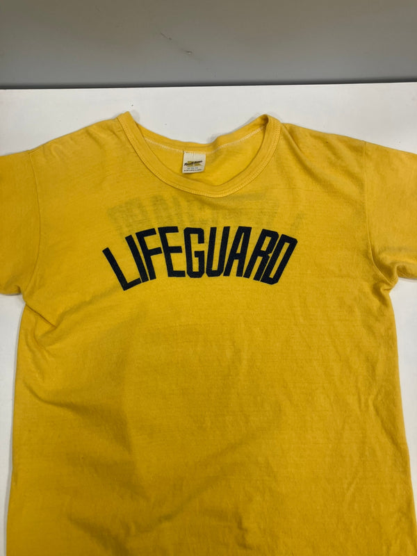 ラッセルアスレチック RUSSELL ATHLETIC 70's 70年代 金タグ後期 LIFEGUARD 染み込みプリント シングルステッチ VINTAGE ヴィンテージ MADE IN USA アメリカ製 Tシャツ イエロー Mサイズ 101MT-4648