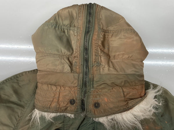 ミリタリー Military N-2B FLIGHT JACKET フライト ジャケット ジップアップ ファー 短丈 軍物 ARMY アウター 緑 ジャケット 無地 グリーン Mサイズ 104MT-1914
