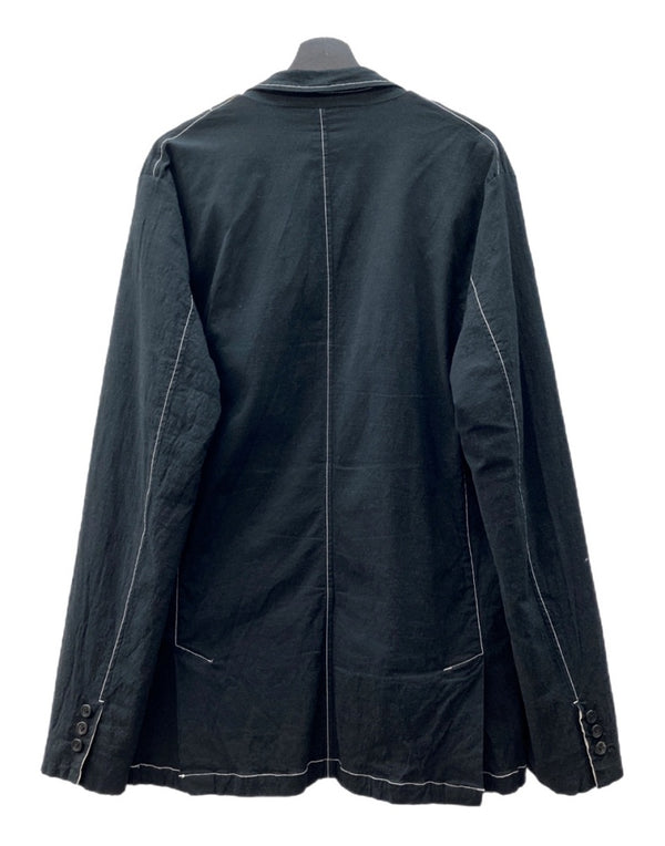 メゾンミハラヤスヒロ Maison MIHARA YASUHIRO 20-21AW TAILORED JACKET テーラード ジャケット MMY ブレザー ホワイトステッチ 黒 A05JK052 サイズ 48 ジャケット ロゴ ブラック 104MT-2120