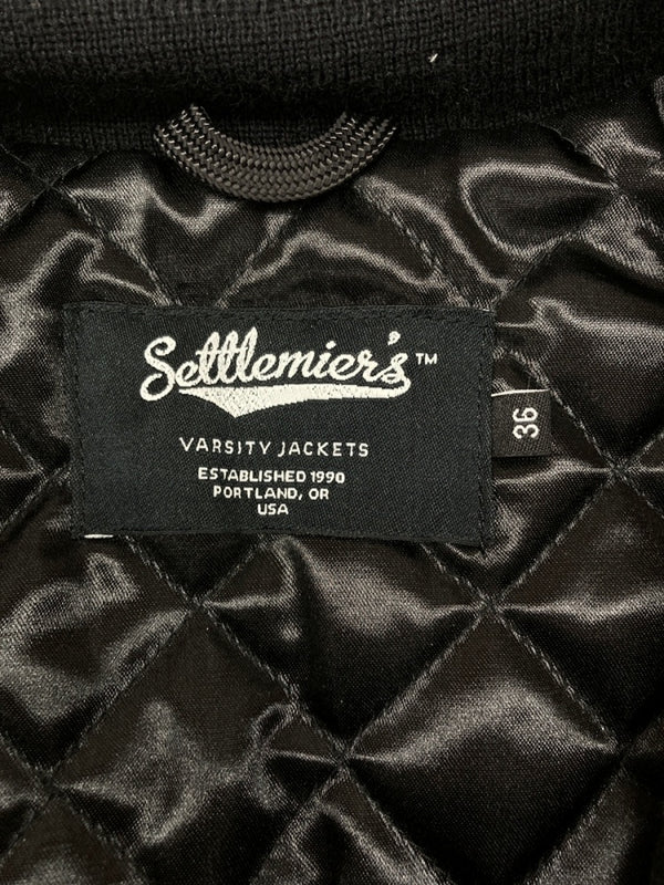 セトルマイアーズ SETTLEMIER'S VARSITY JACKET バーシティ ジャケット スタジャン アウター アワード USA製 黒 サイズ 36 ジャケット 無地 ブラック 104MT-956