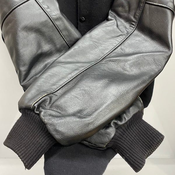 【曜日割引対象外】 ステアブランド STEER BRAND 90's USA製 ウール スタジャン ジャケット ブラック Lサイズ 201MT-4608 VB