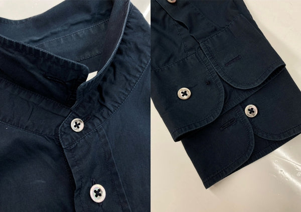 メゾンマルジェラ Maison Margiela BUTTONDOWN SHIRT ボタンダウン シャツ ここのえ期 長袖 紺 サイズ 46 長袖シャツ 無地 ネイビー 104MT-2135