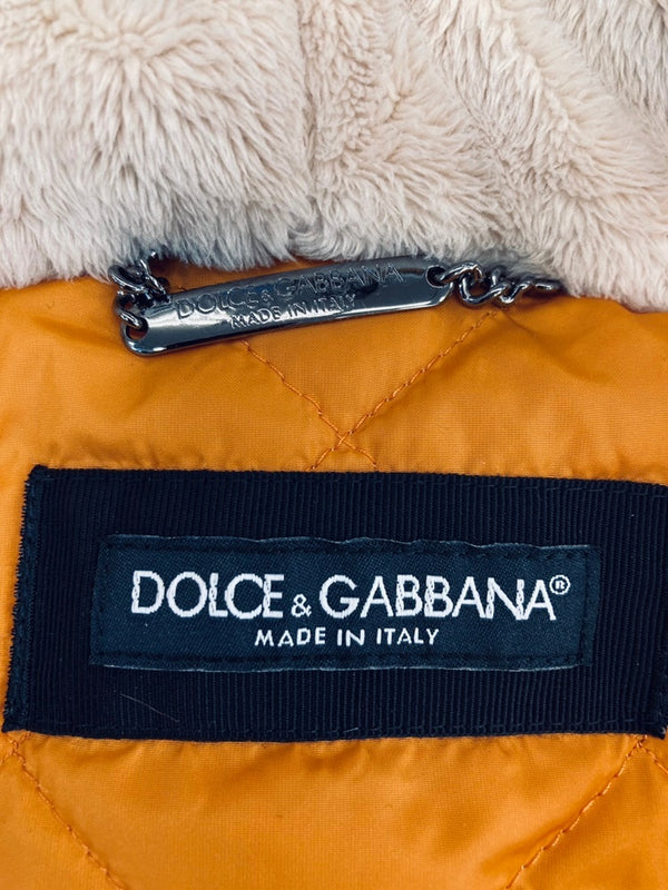 ドルチェ&ガッバーナ Dolce&Gabbana ドルガバ ベアパーカー くまパーカー  ファー ワッペン ジャケット ジップパーカー サイズ44 ジャケット オレンジ 101MT-3168