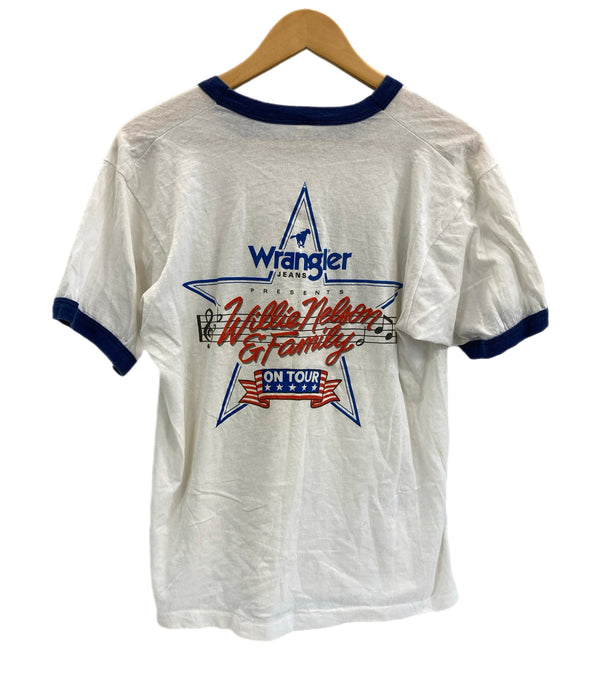 US US古着 80's 80s Wrangler Willie Nelson ラングラー ウィリー・ネルソン リンガー vintage ヴィンテージ - Tシャツ ホワイト フリーサイズ 101MT-3727