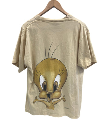 US US古着 90's 90s Changes LOONEY TUNES TWEETY WEAR CKパロディ Tシャツ イエロー Lサイズ 101MT-3352