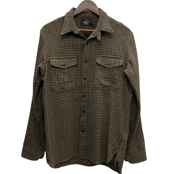 【曜日割引対象外】 ダブルアールエル RRL ネルシャツ ウール 7998267WKS 長袖シャツ ブラウン Mサイズ 201MT-4772 VB