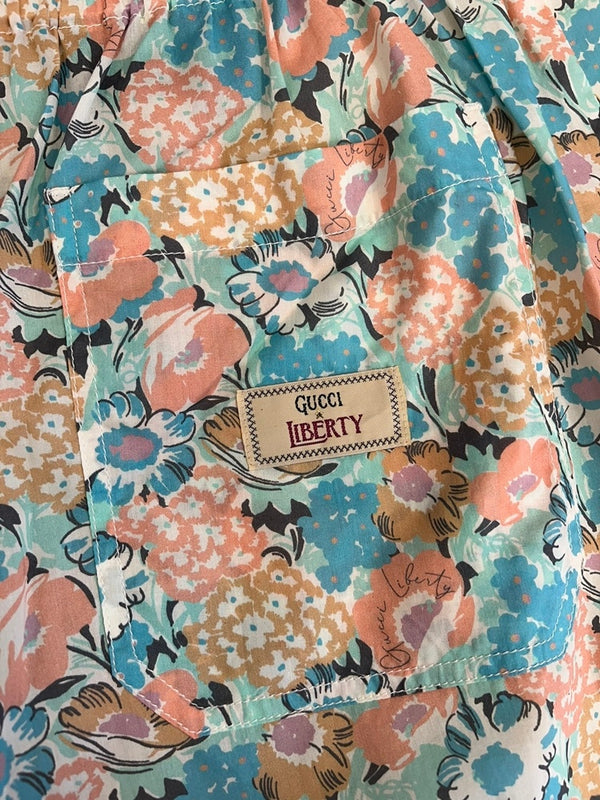 グッチ GUCCI LIBERTY リバティプリント ショートパンツ 総柄 花柄 636592 ハーフパンツ マルチカラー サイズ48 101MB-655