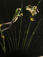 US US古着 RADICAL NATURE ラディカルネイチャー アニマルTシャツ カエルプリント フロッグプリント 蛙プリント 黒 総柄   Tシャツ ブラック Lサイズ 101MT-4834