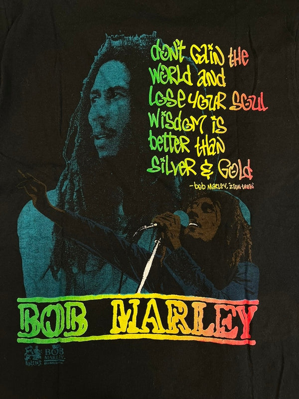 ヴィンテージ vintage BOB MARLEY ボブマーリー バックプリント 黒 US古着 Tシャツ ブラック Mサイズ 101MT-4787