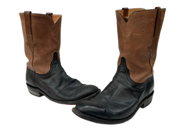 ルケーシー Lucchese Classics WESTERN BOOTS ウエスタン ブーツ ローパー ロング ツートン 茶 黒 L3516 メンズ靴 ブーツ ウエスタン ブラウン サイズ 9 2E 104S-1074