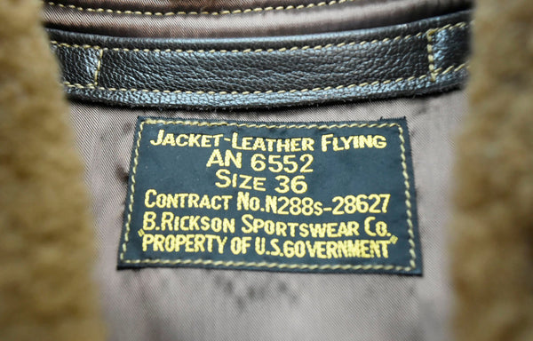 バズリクソンズ   BUZZ RICKSON'S  Type AN6552 AMERICAN SPORTSWEAR CO G-1 フライトジャケット 茶色 AN6552  36 ジャケット ブラウン 103MT-854