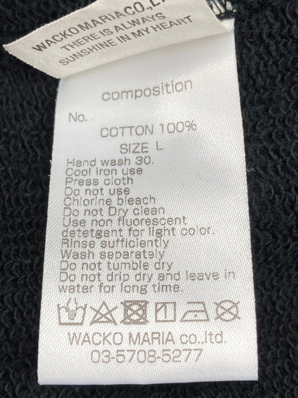 ワコマリア WACKO MARIA GUILTY PARTIES MIDDLE WEIGHT PULLOVER HOODED SWEAT SHIRT プルオーバー ロゴ フーディ パーカ プリント ブラック Lサイズ 104MT-2139