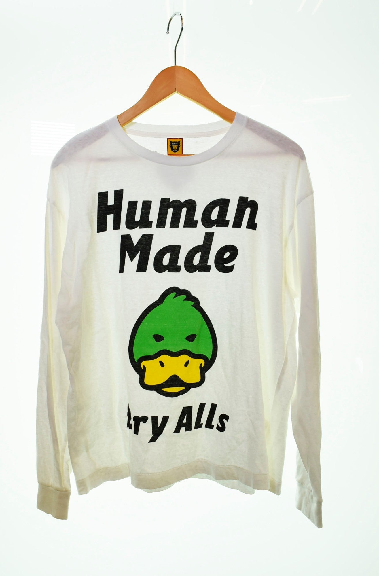 ヒューマンメイド HUMAN MADE DRYALLS ロゴ プリント 長袖Tシャツ 白 HM23CS015 ロンT プリント ホワイト Lサイズ  103MT-655 | 古着通販のドンドンサガール