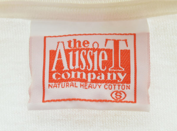 US US古着 90's the Aussie T company ひまわりロングスリーブTシャツ Here Come The Sun 向日葵 Sun flower ロンT ホワイト Sサイズ 103MT-3027