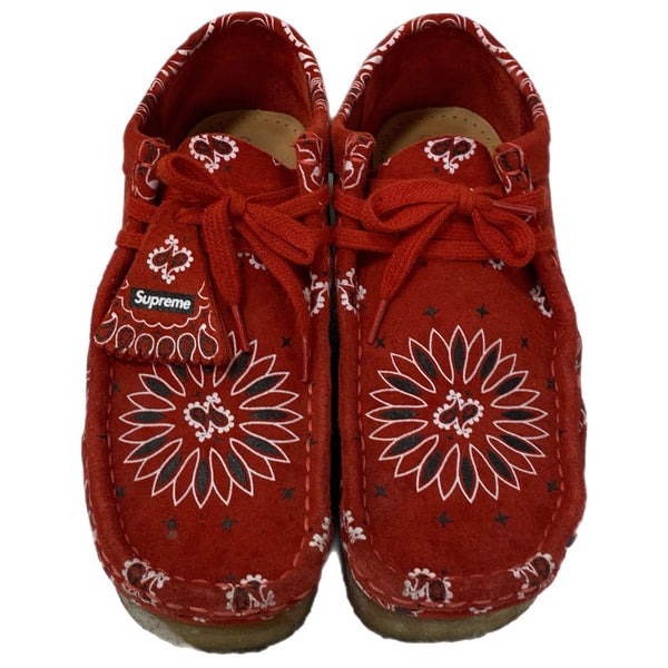 シュプリーム SUPREME 19SS Clarks Bandana Wallabee メンズ靴 ブーツ その他 レッド 25.5cmサイズ 201-shoes1527