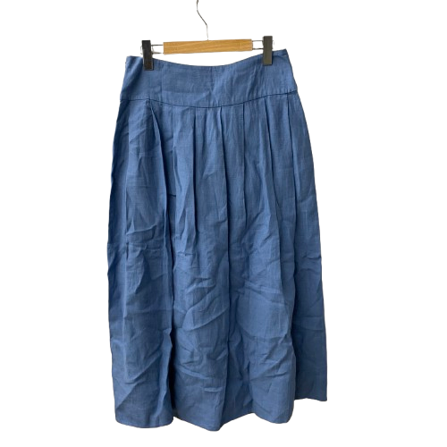 アニエスベー agnes b. ロングスカート リネンスカート 0761UAF9 スカート ブルー 201LB-102