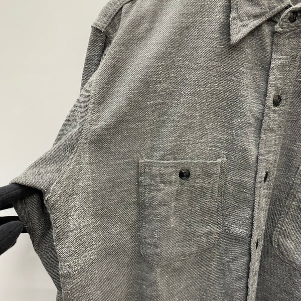 【曜日割引対象外】 ヴィンテージ vintage 40's President ワークシャツ ネルシャツ 長袖シャツ ブラック 16サイズ 201MT-4853 VB