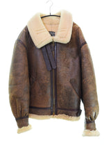 アビレックス AVIREX B-3 フライト ジャケット ムートン羊革 ボア レザー ジャケット ボンバー ジャケット MADE IN USA  42 ジャケット ブラウン 103MT-2213