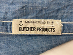 ブッチャープロダクツ BUTCHER PRODUCTS アットラスト  At Last＆Co シャンブレーシャツ ワーク マチ付き 青 サイズ16 長袖シャツ 無地 ブルー 104MT-2259
