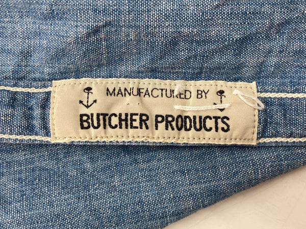 ブッチャープロダクツ BUTCHER PRODUCTS アットラスト  At Last＆Co シャンブレーシャツ ワーク マチ付き 青 サイズ16 長袖シャツ 無地 ブルー 104MT-2259