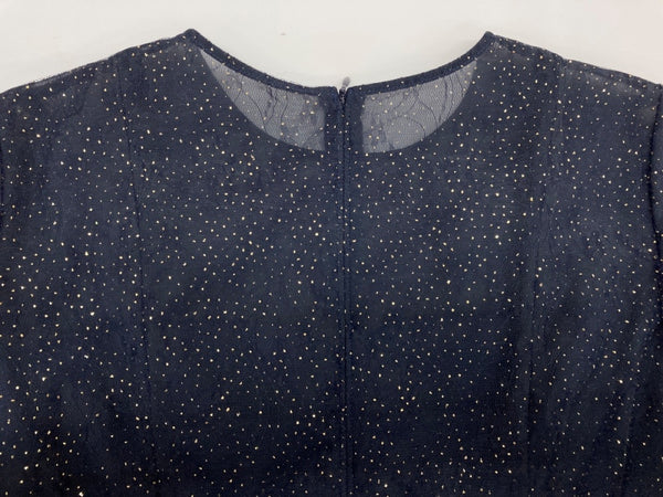 カエン Kaene ラメ ミックス エアリー ドレス DRESS チュール レース オーガンジー オケージョン 結婚式 フォーマル NAVY 紺 100955 ワンピース ネイビー SIZE36 104LT-215