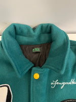 ア フュー グッド キッズ A FEW GOOD KIDS A'GEM/9 × .kom ROCKET COLLEGE JACKET ロケットカレッジ スタジアムジャンパー スタジャン  XL ジャケット グリーン LLサイズ 101MT-5070