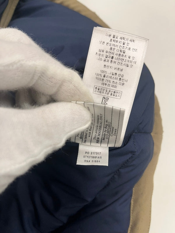 パタゴニア PATAGONIA 2015年製 Bivy Down Vest ビビーダウンベスト アウトドア 茶 紺 バイカラー 27586FA15 ベスト ベージュ Sサイズ 101MT-5127