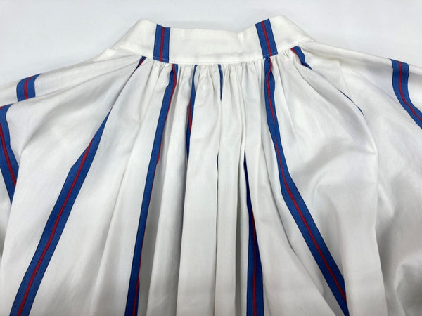 ソブ Sov.(DOUBLE STANDARD CLOTHING) ダブルスタンダードクロージング シャツワンピース マキシ丈 ボーダー バントカラー ギャザー タグ付き WHITE 白 ワンピース ストライプ ホワイト SIZE36 104LT-201