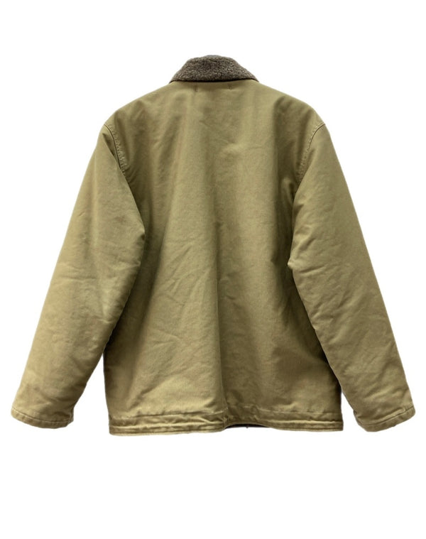 ミリタリー Military DECK JACKET デッキ ジャケット ミリタリー ジップアップ 裏ボア 海軍 軍物 アウター 緑 ジャケット 無地 カーキ Lサイズ 104MT-1806