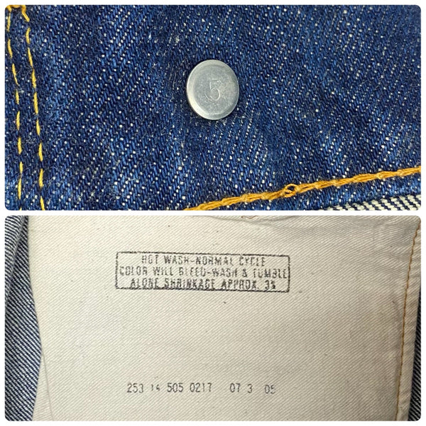 【曜日割引対象外】 ヴィンテージ vintage 70's リーバイス Levi's 505 0217 66前期 濃紺 デニム ブルー W40 L34サイズ 201MB-846 VB