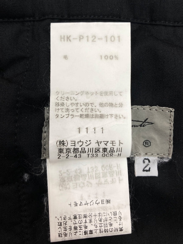 ヨウジヤマモト Yohji Yamamoto POUR HOMME BALLOON PANTS バルーン パンツ 短パン 七分丈 黒 無地 HK-P12-101 ハーフパンツ ブラック サイズ 2 104MB-252