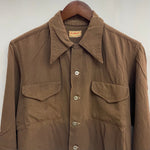 【曜日割引対象外】 ヴィンテージ vintage 40's mcgregor McGREGOR USA製 レーヨンシャツ 長袖シャツ ブラウン Mサイズ 201MT-3554 VB