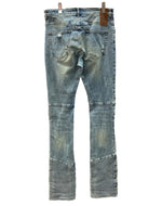 シーズアンドデジスト CEASE±DESIST RIBBED STACED DENIM リブ スタック デニム 青 ワンポイント デニム ブルー 34 104MB-331