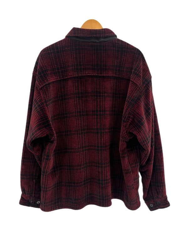 パタゴニア PATAGONIA 98年製 90s 90's USA製 ultra plush over shirt ウルトラプラッシュオーバーシャツ フリースジャケット チェック柄 XL ジャケット レッド 101MT-4804