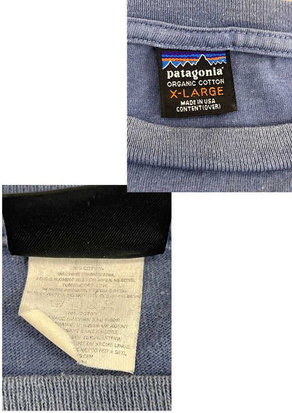 パタゴニア PATAGONIA 90's 90年代 雪なしタグ カヤックプリント  USA製 アメリカ製 青 vintage ヴィンテージ XL Tシャツ ブルー LLサイズ 101MT-4721