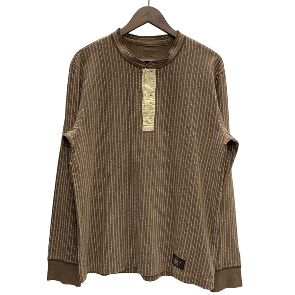 【曜日割引対象外】 ダブルアールエル RRL L/S STRIPE HENLEYNECK TSHIRTS 長袖カットソー ベージュ 201MT-3678 VB