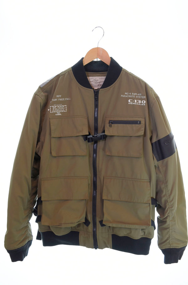 アヴィレックス  AVIREX ブルゾン MULTI POCKET PADDING MILITARY JACKET カーキ 6192215 ジャケット カーキ Lサイズ 103MT-979