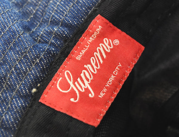 シュプリーム SUPREME 23SS Frayed Patchwork Denim Crusher フレイドパッチワークデニムクラッシャーS M 帽子 メンズ帽子 ハット ブルー 103H-80