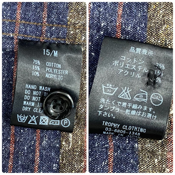 【曜日割引対象外】 トロフィークロージング TROPHY CLOTHING Blanket デニムシャツ 15 長袖シャツ ネイビー Mサイズ 201MT-4207 VB
