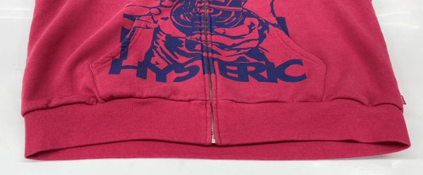 シュプリーム SUPREME × HYSTERIC GLAMOUR ヒステリックグラマー 24FW Thermal Lined Zip Up Hooded Sweatshirt 赤 パーカ プリント レッド Lサイズ 104MT-1689