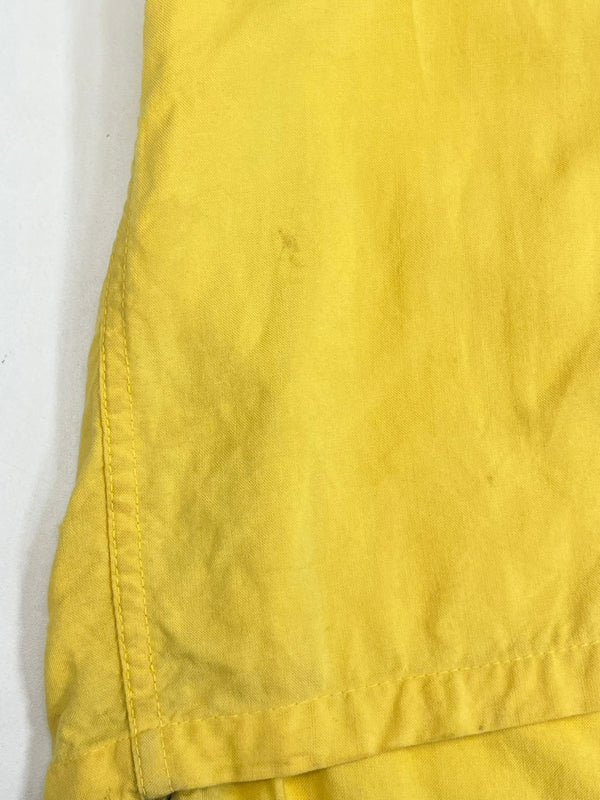 ヒルトン HILTON 60's 60年代 黒タグ ボーリングシャツ 開襟 オープンカラーシャツ ループカラー ボックス バイカラー 2トーン  VINTAGE ヴィンテージ 15 1/2 半袖シャツ イエロー Mサイズ 101MT-4726