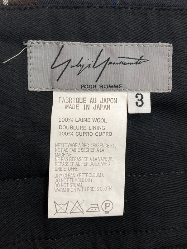 ヨウジヤマモト Yohji Yamamoto POUR HOMME SLACKS PANTS スラックス パンツ テーパード トラウザーズ ジップフライ 紺 ストライプ HB-P14-123 スラックス ネイビー サイズ 3 104MB-258